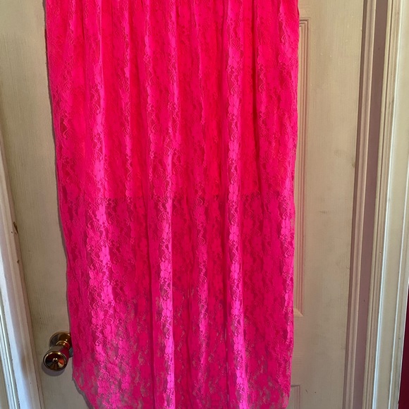 Fabulous neon pink lace skirt size XL - Picture 2 of 3